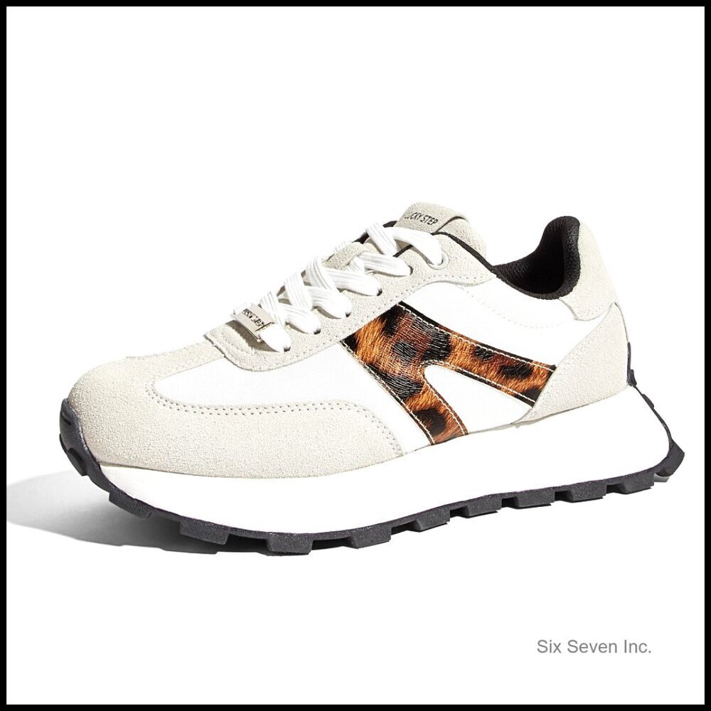 Platform Sneakers Retro Classic Lace-Up Fashion Tennis Running Walking Shoes